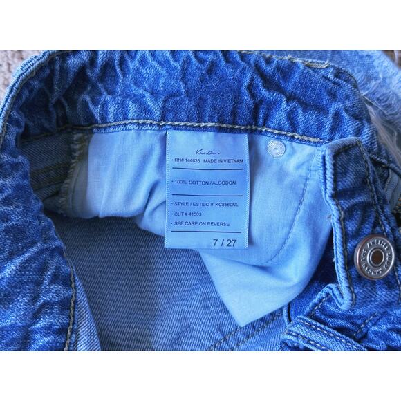 Kancan High Rise Distressed Jean Shorts Estilo Blue Size 27 Classic Casual Fall - Picture 4 of 5